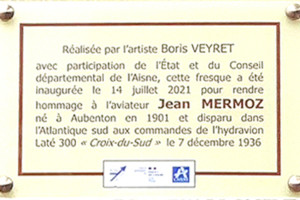 Aubenton - Inauguration Fresque Jean Mermoz - 14 juillet 2021