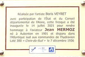 Aubenton - Inauguration Fresque Jean Mermoz - 14 juillet 2021